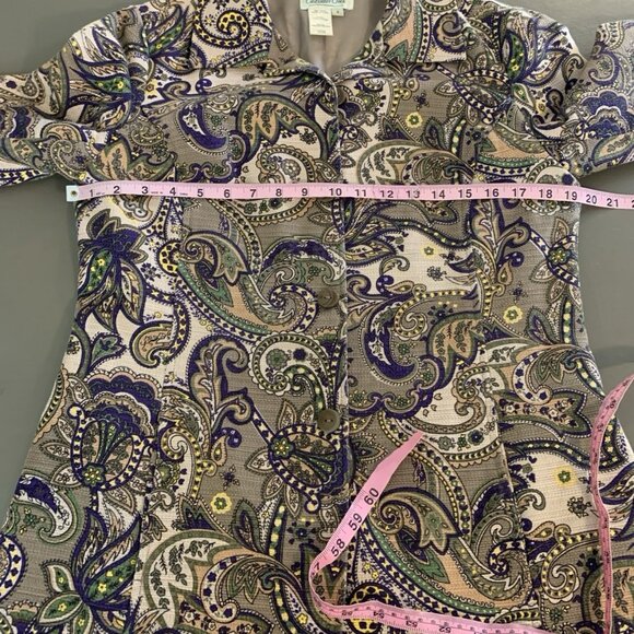 Coldwater Creek Womens S Blazer Coat Jacket Paisley Brown Work Office Topper - Picture 12 of 15